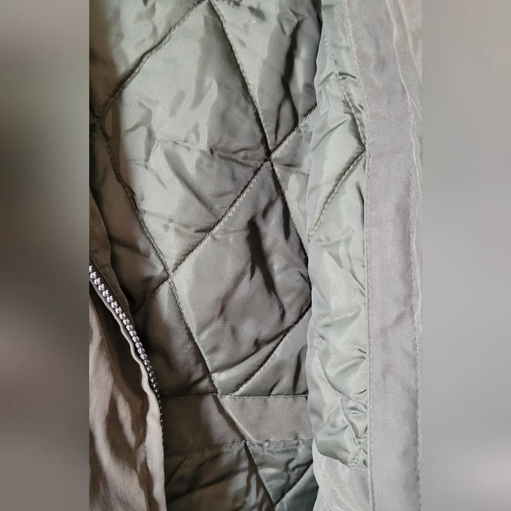 London Fog XL tan quilted bomber jacket